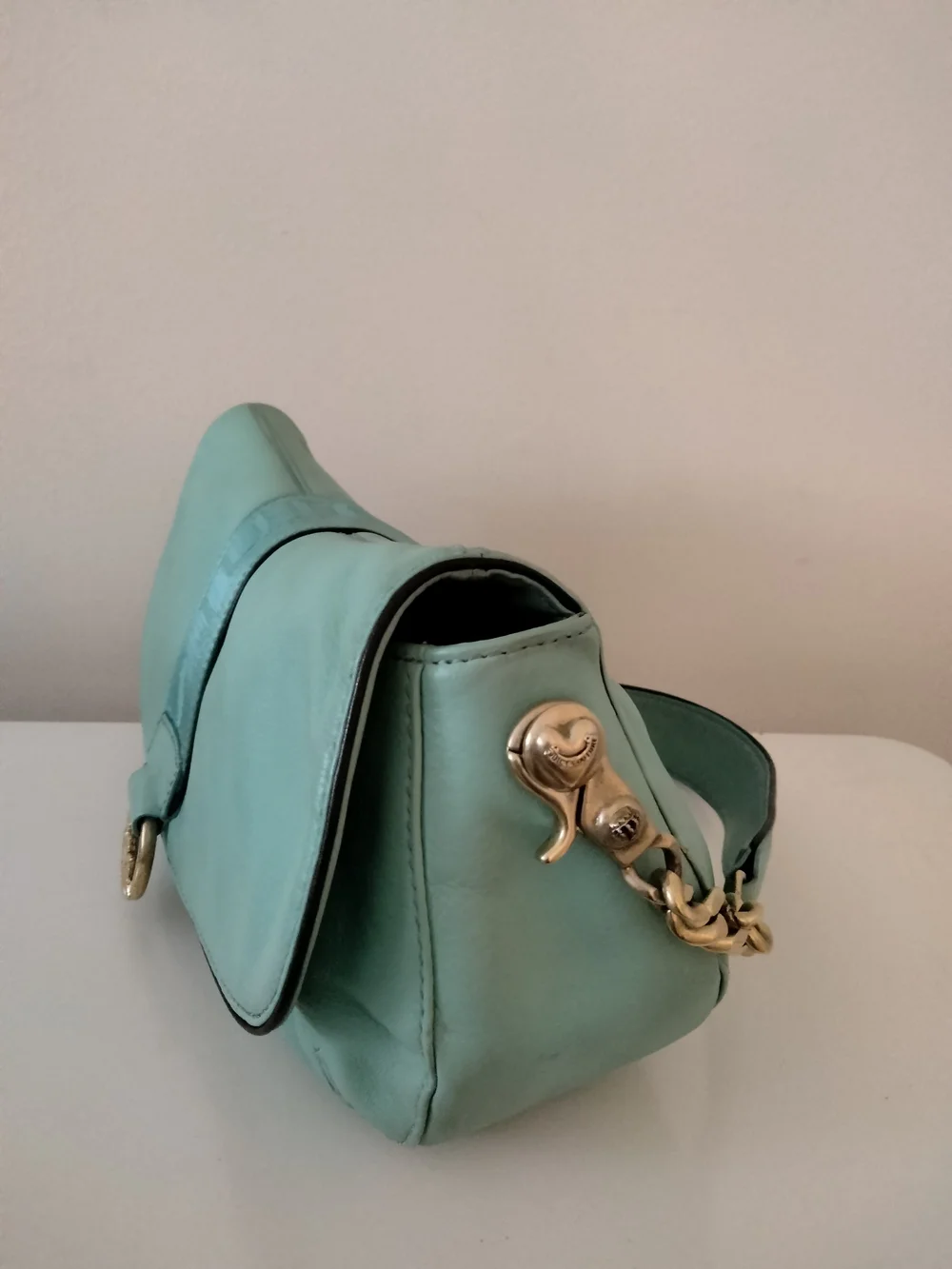 Vintage Mint Green Juicy Couture Shoulder Bag with Heart Accent